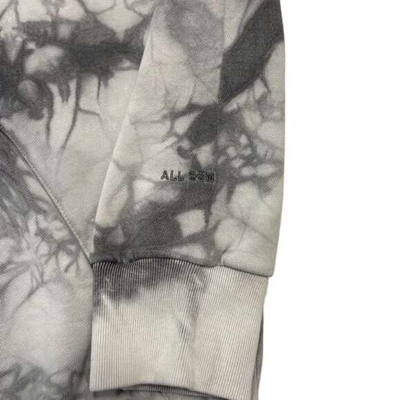 Adidas Hoodie Sweatshirt Mens Sz Large All Szn Fleece Washed Gray Tie Dye Pocket - Picture 9 of 15